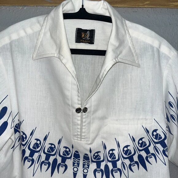 Vintage 1970's Iolani Hawaiian Aloha Shirt White - Beautiful Cond. - Men's M - Picture 2 of 9